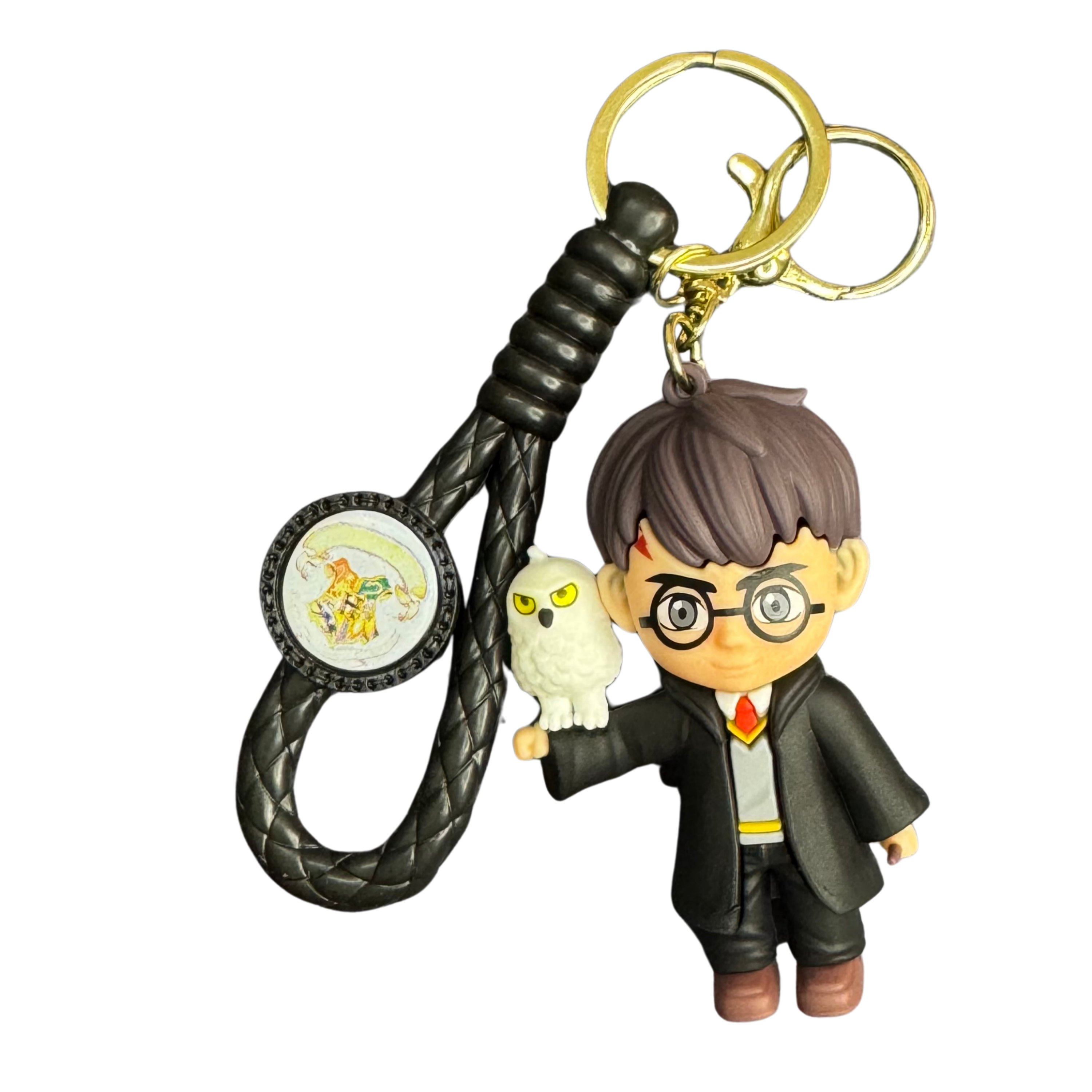 Harry Potter 3D Rubber Keychain with Hedwig | Cute Wizard Key Ring