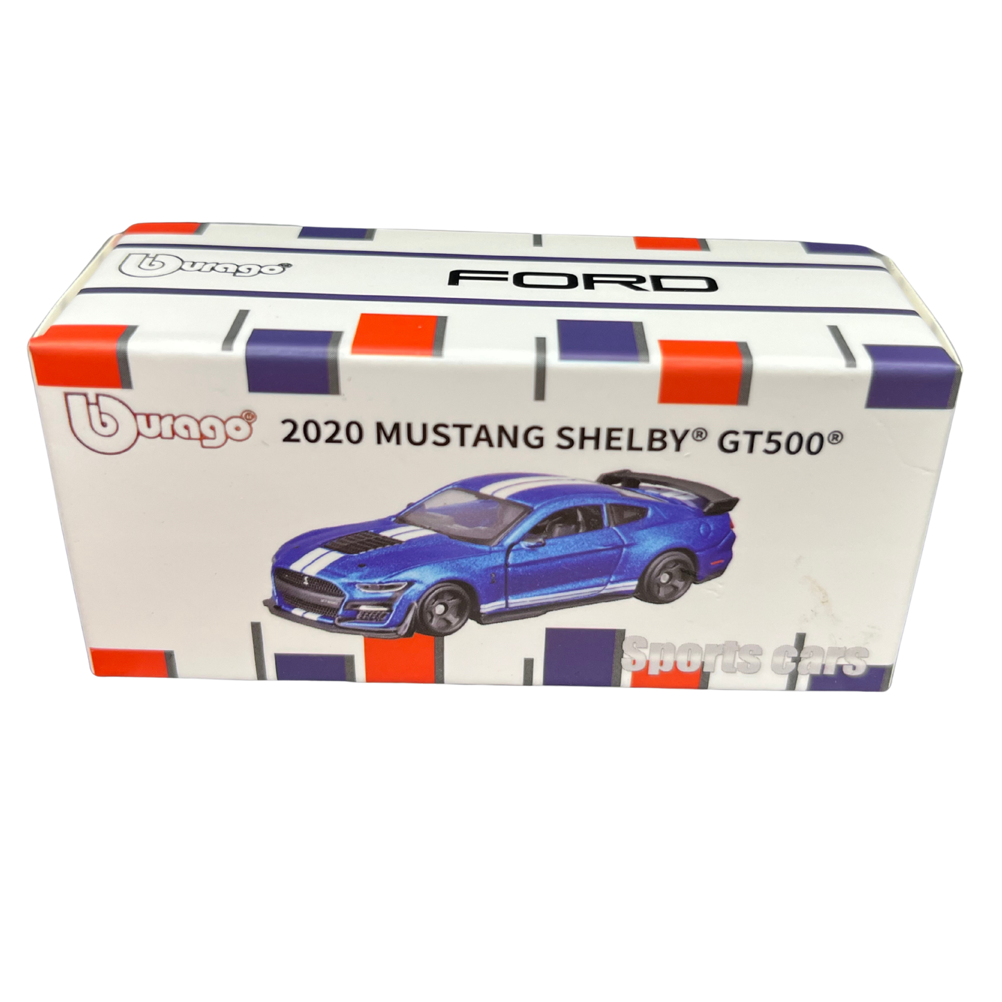 2020 Ford Mustang Shelby GT500 Blue – Bburago 1:64 Scale Die-Cast Model Car