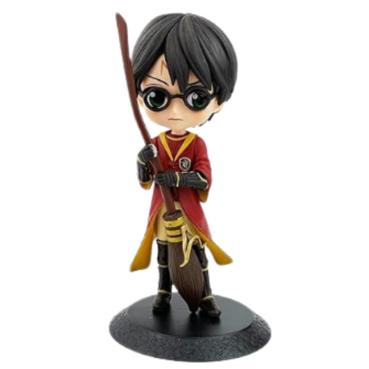 Harry Potter Chibi Q-Posket with Broom – 15 cm Collectible Display Figurine