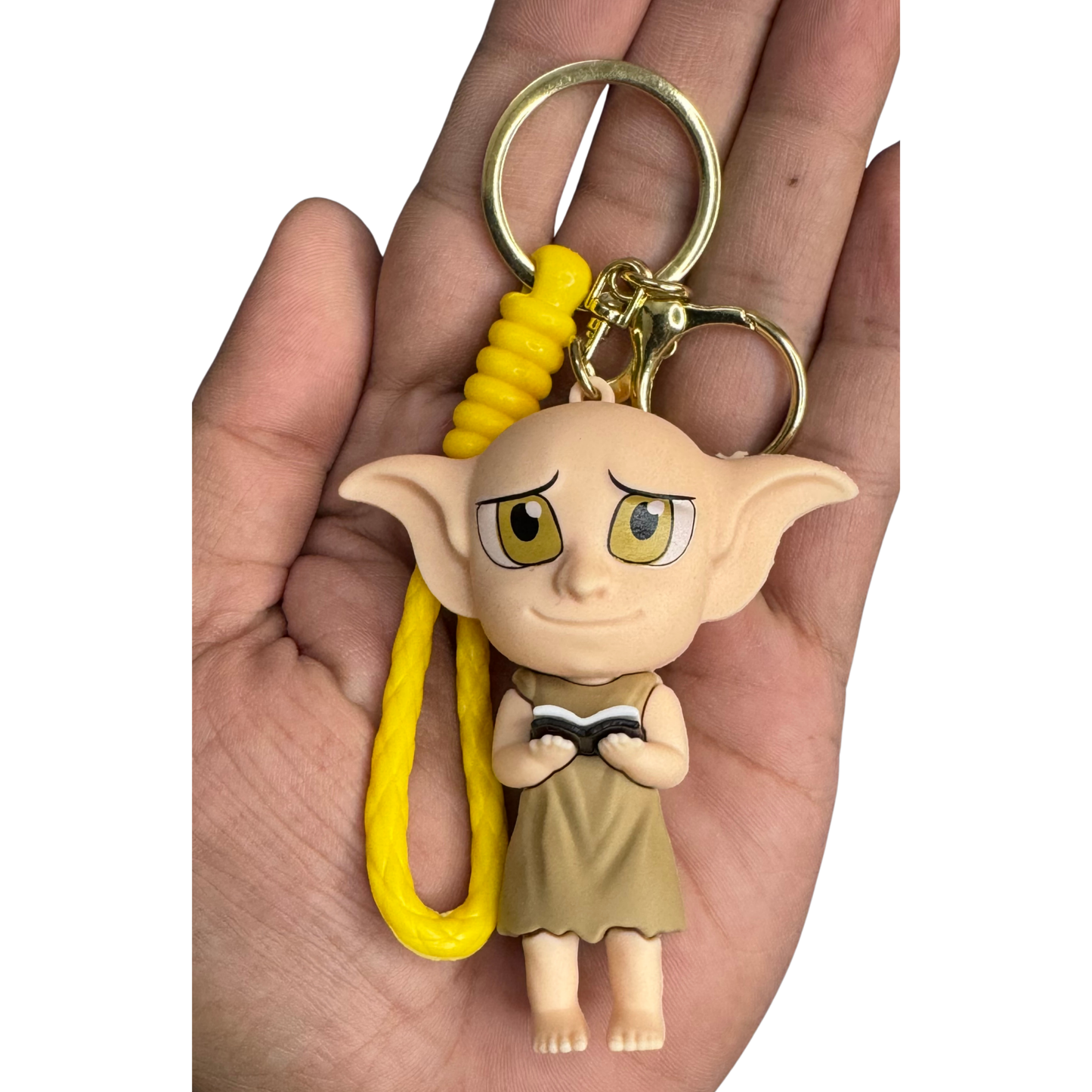 Harry Potter β Dobby 3D Rubber Keychain | Cute House-Elf Key Ring for Potterheads-D2