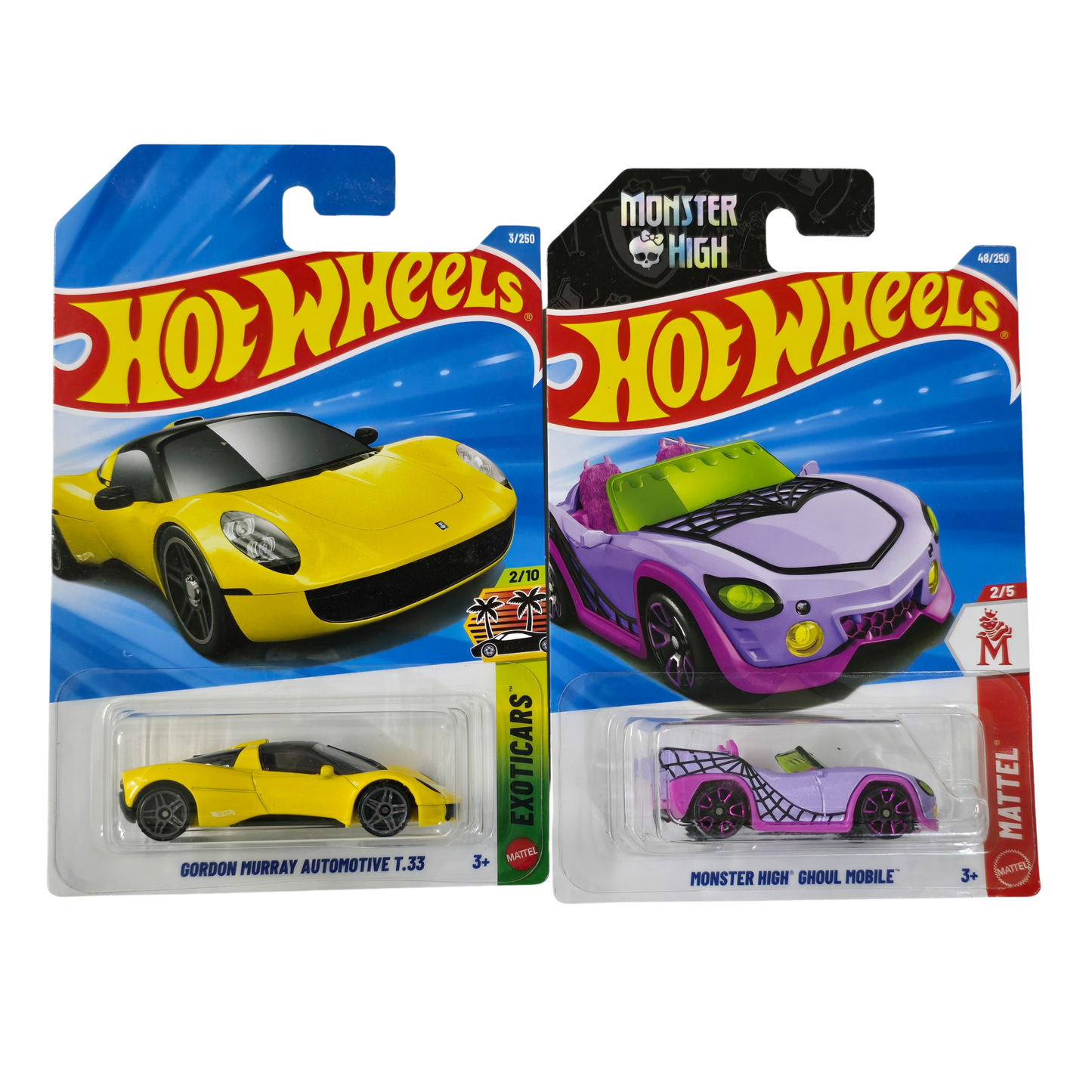 Combo Pack – Gordon Murray Automotive T.33 & Monster High Ghoul Mobile (Set of 2) - Hot Wheels Imported
