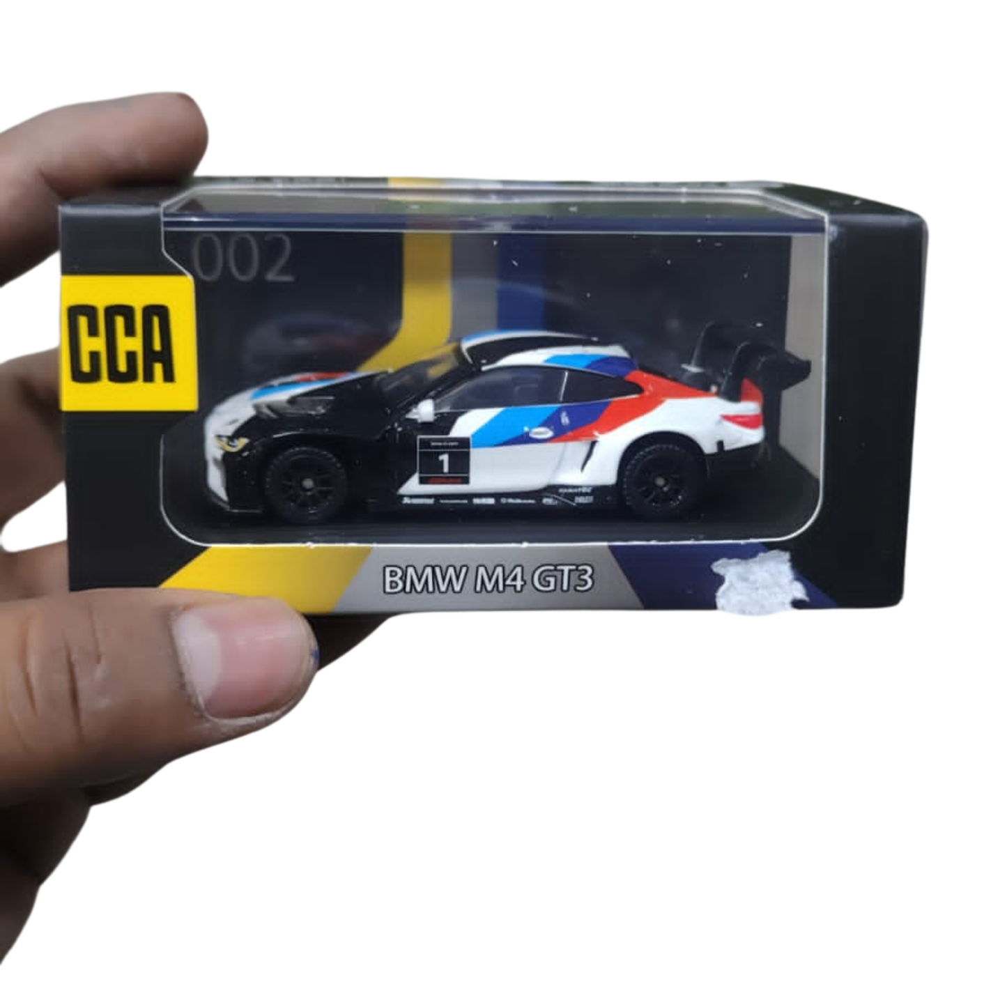 BMW M4 GT3 Blue & White - 1:60 scale with Acrylic Display - Premium CCA (Imported)