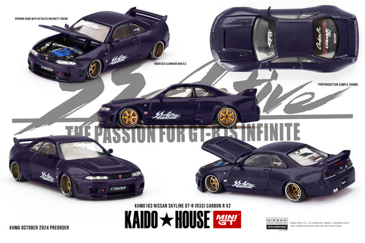 Nissan Skyline GT-R (R33) Carbon R V2 - Kaido House × Mini GT