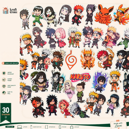 Naruto- Chibi Style 30-Die-Cut Sticker Pack