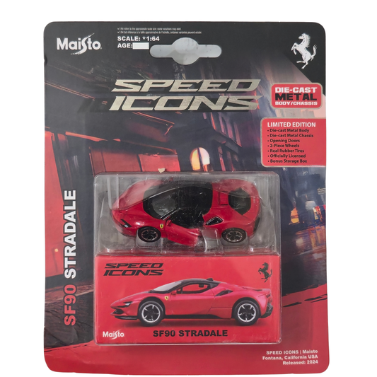 Ferrari SF90 Stradale(Red) – Speed Icons (Limited Edition) – Maisto 1:64 Scale Die-Cast Model Car (Copy)