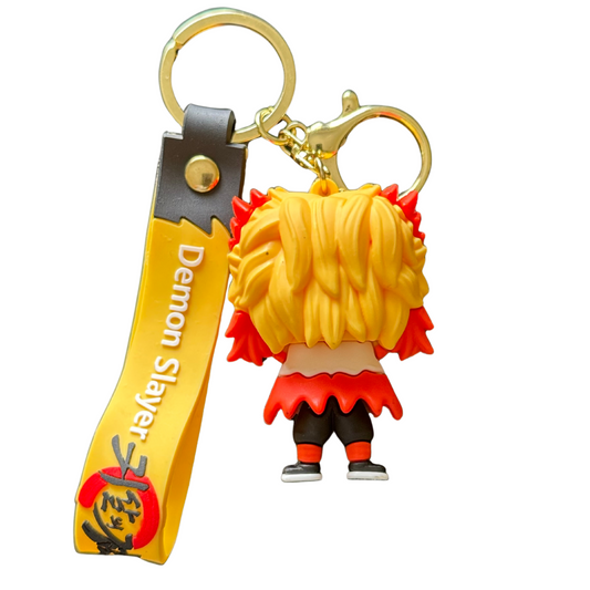 Kyojuro Rengoku Bob Head Premium 3D Rubber Key chain - Demon Slayer