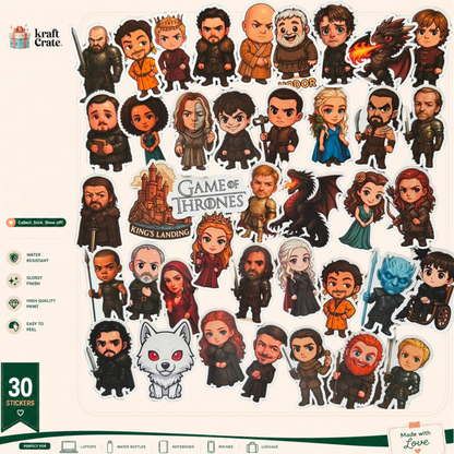 Game of Thrones (GOT)- Chibi Style 30-Die-Cut Sticker Pack