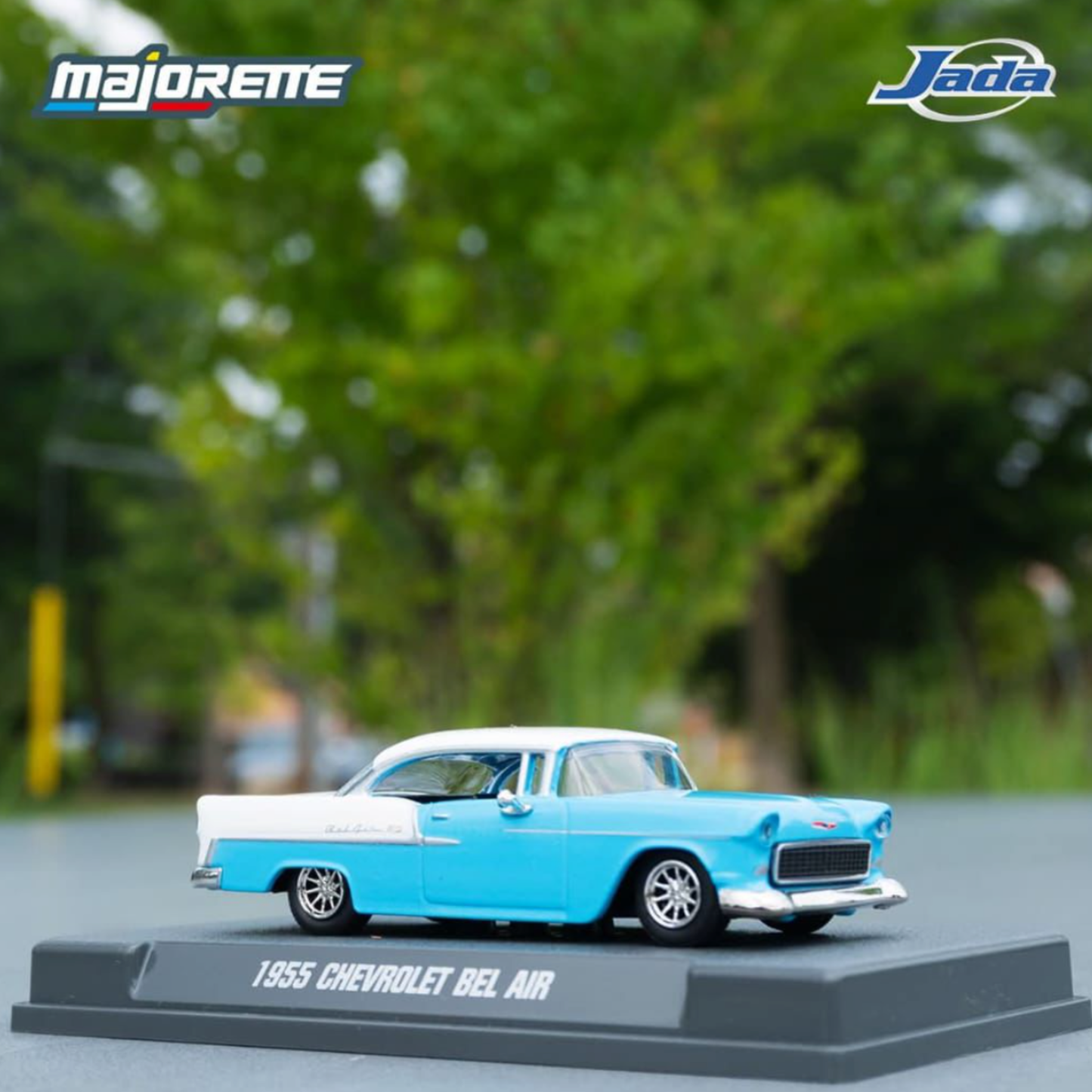 1955 Chevrolet Bel Air – American Classic Collaboration (Blue & White) - Majorette Premium