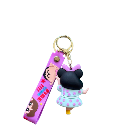 Shinchan white Polka Dot Dress Costume 3D Rubber Keychain – Shinchan