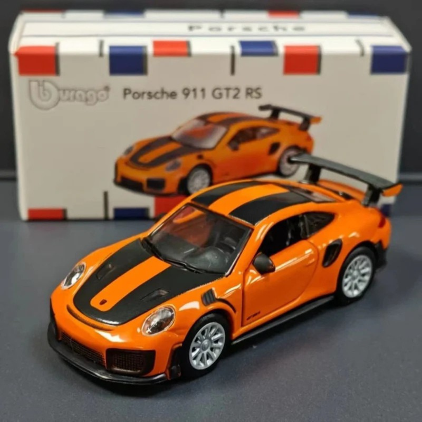 Porsche 911 GT2 RS – Bburago 1:64 Scale Die-Cast Model Car (Orange)