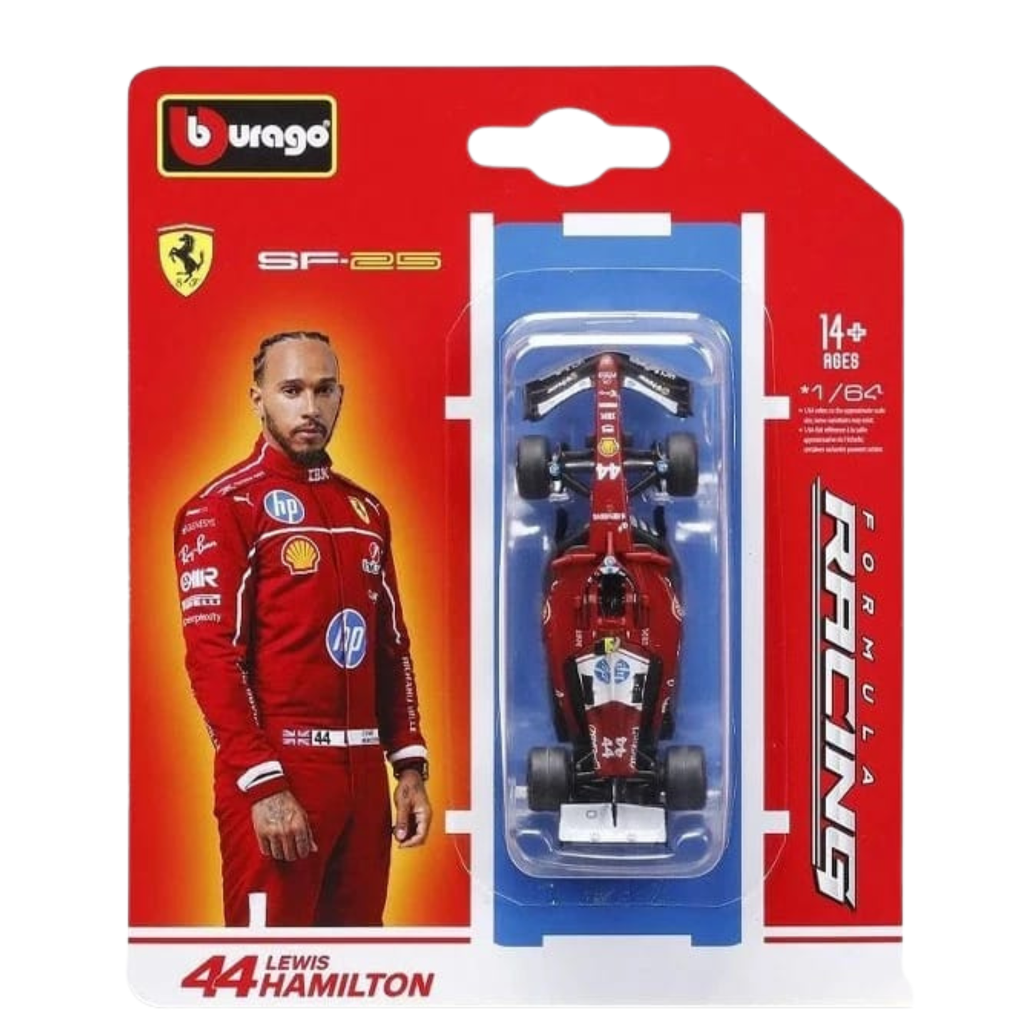 Ferrari SF-25 Formula 1 Car – Lewis Hamilton #44-Bburago 1:64 Scale Die-Cast Cars