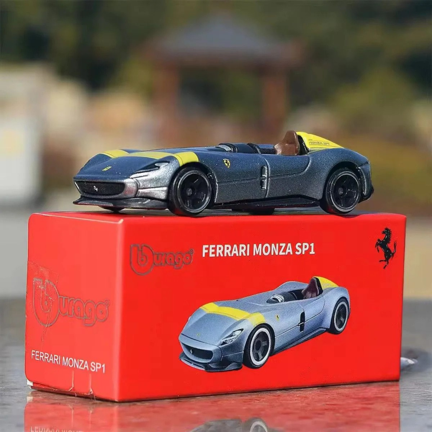 Ferrari Monza SP1 – Bburago 1:64 Scale Die-Cast Model Car (Silver)