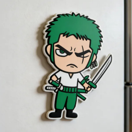 Roronoa Zoro 3D Printed PLA Fridge Magnet – One Piece Anime