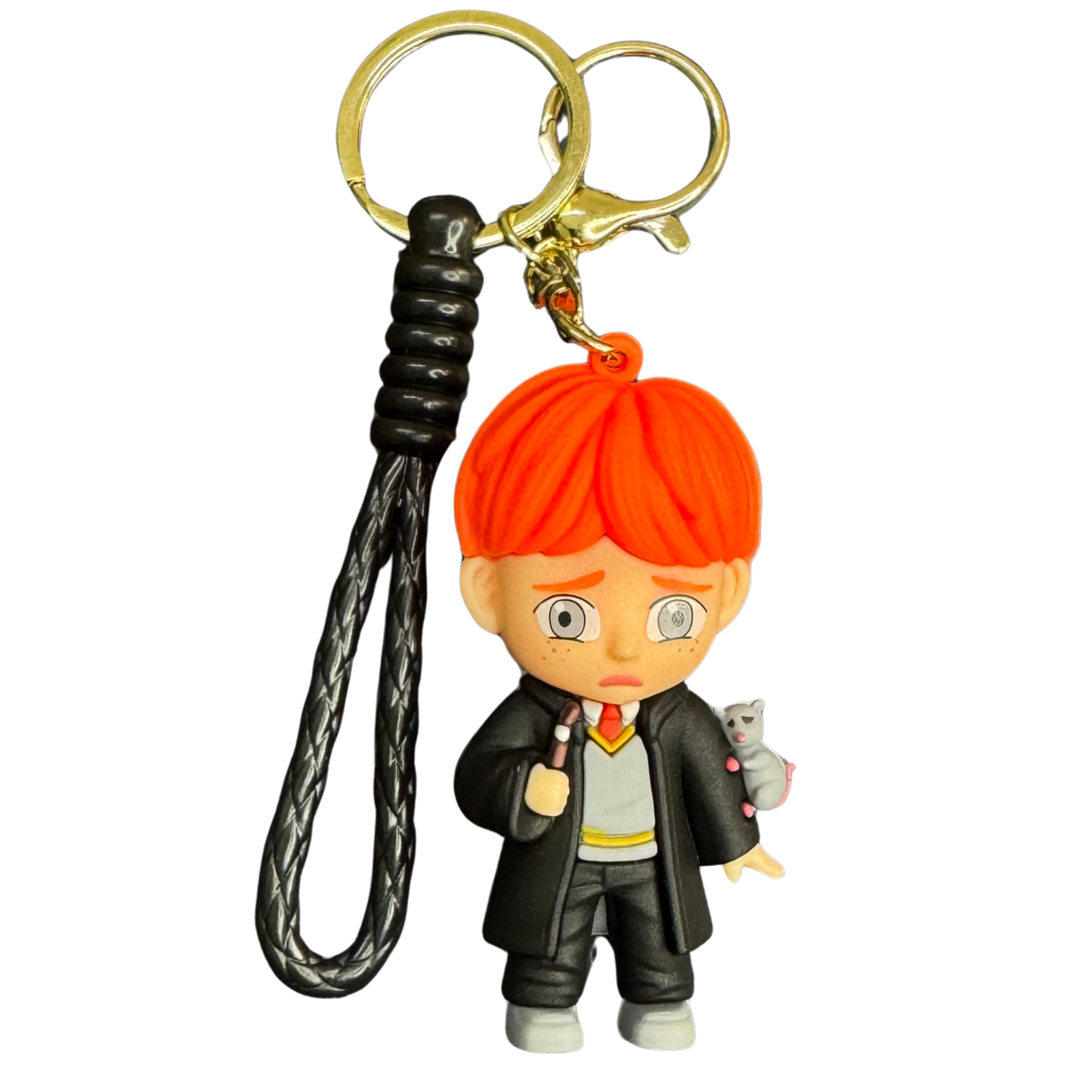 Harry Potter – Ron Weasley 3D Rubber Keychain | Cute Wizard Key Ring for Potterheads