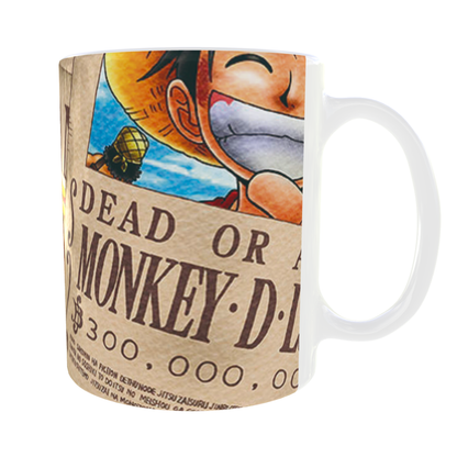 Monkey D. Luffy Wanted Poster printed Coffee Mug - One Piece Merch