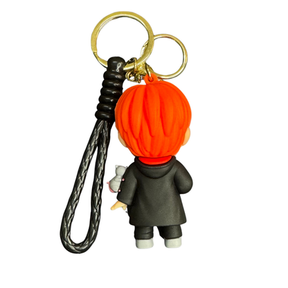 Harry Potter – Ron Weasley 3D Rubber Keychain | Cute Wizard Key Ring for Potterheads