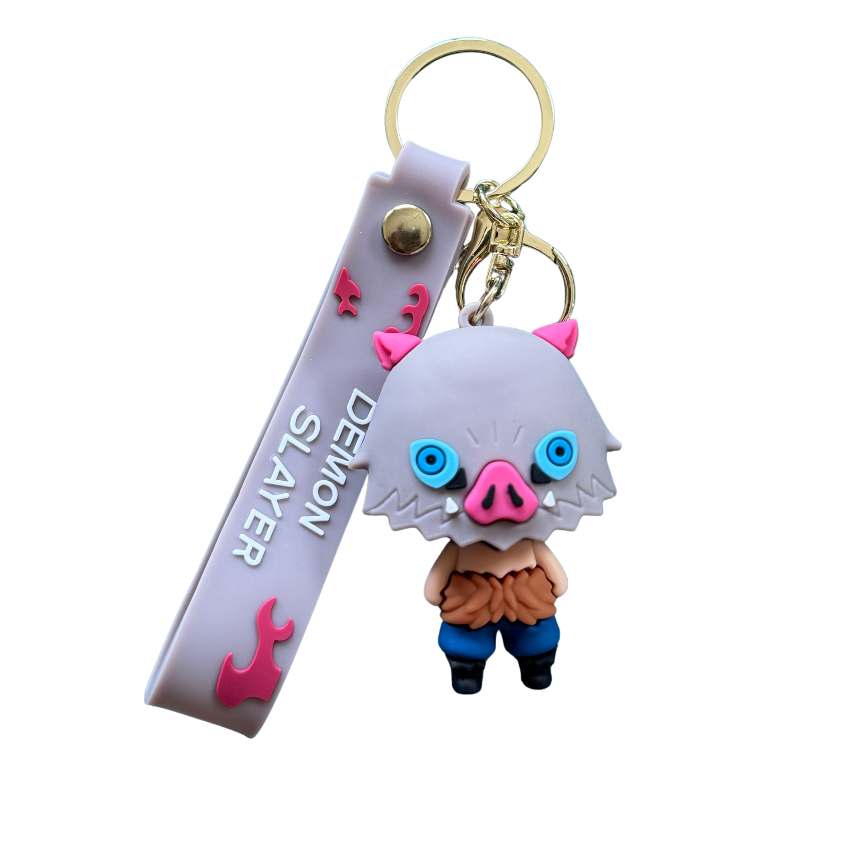 Inosuke Hashibira Chibi 3D Rubber Keychain – Demon Slayer – Kraft Crate
