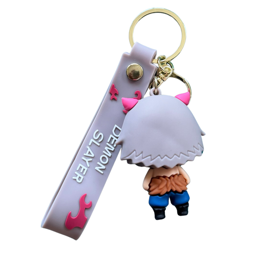 Inosuke Hashibira Chibi 3D Rubber Keychain – Demon Slayer