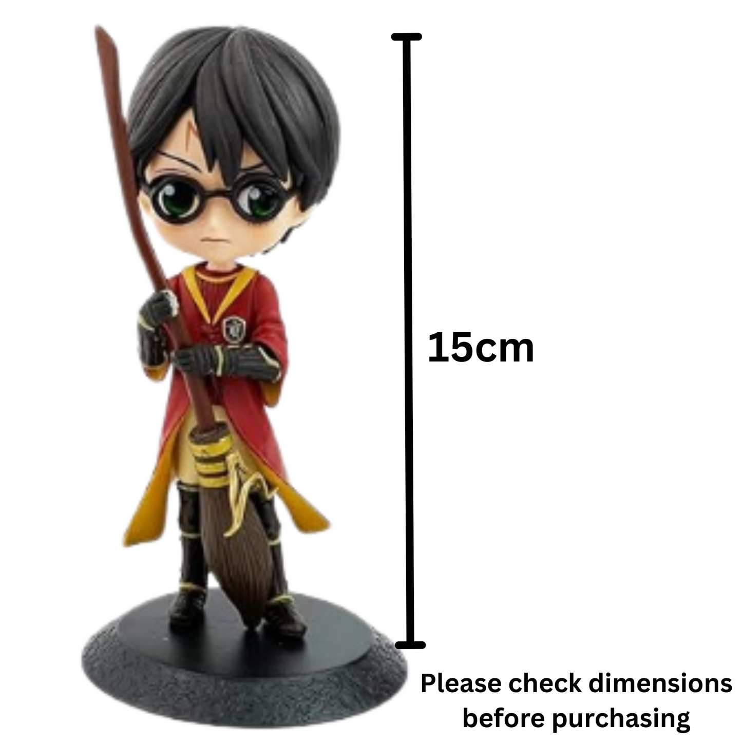 Harry Potter Chibi Q-Posket with Broom – 15 cm Collectible Display Figurine