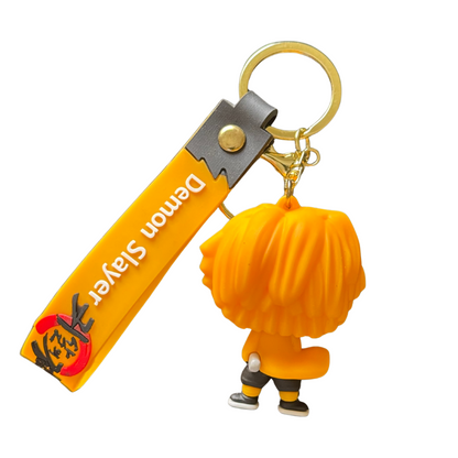 Zenitsu Agatsuma Bob Head Premium 3D Rubber Key chain - Demon Slayer