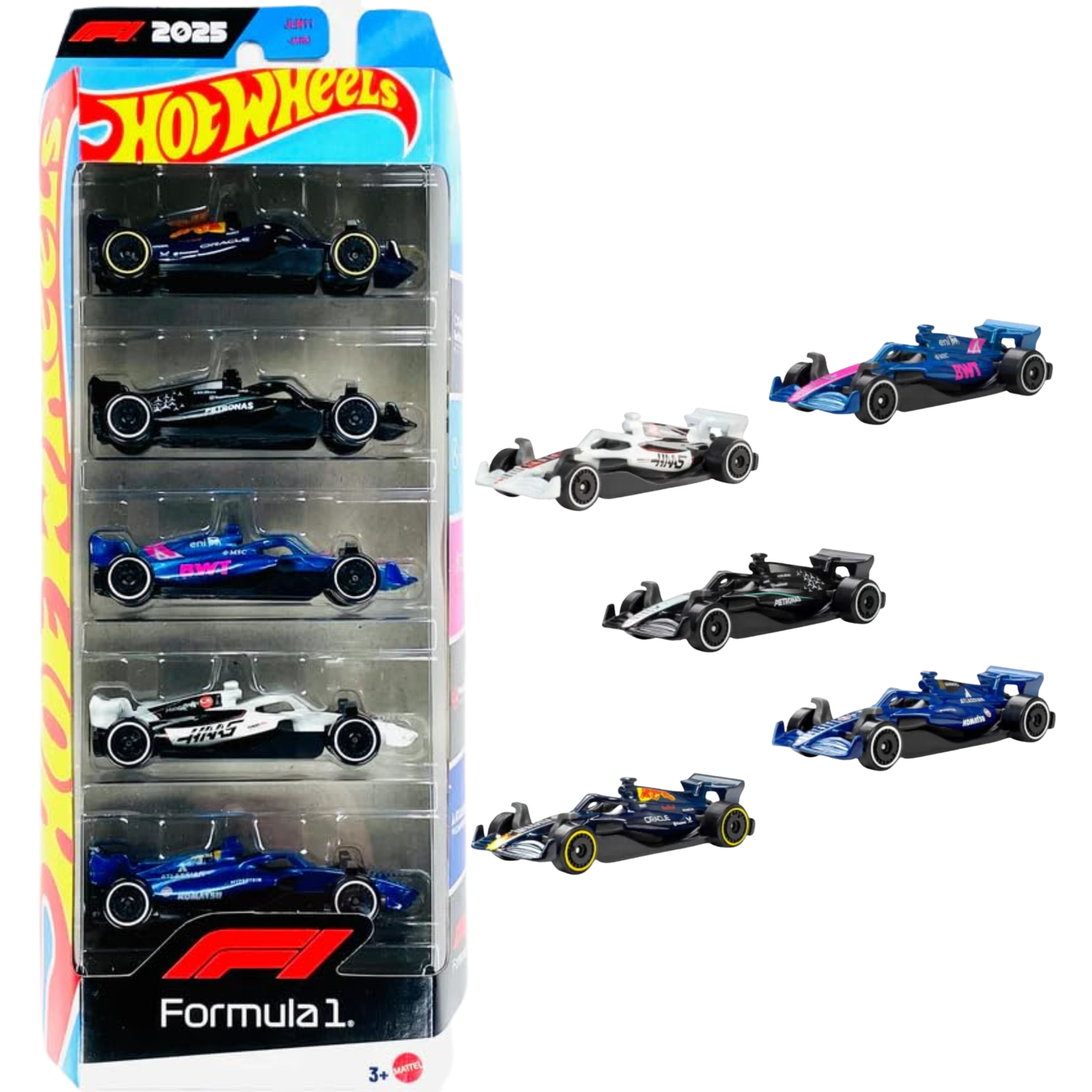 Formula-1  2025  5-Car Gift Pack - 1:64 - Hotwheels Imported