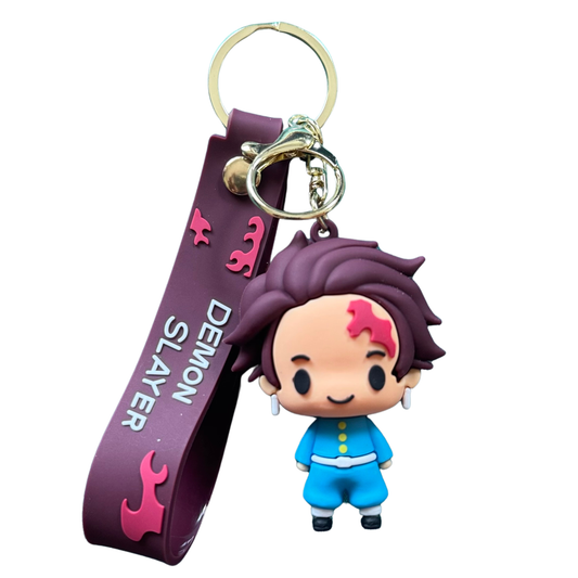 Tanjiro Kamado Chibi 3D Rubber Keychain (Blue Outfit) – Demon Slayer