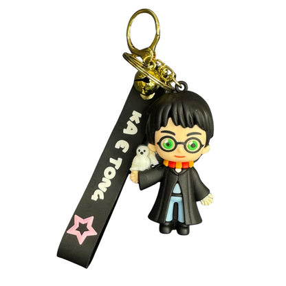 Harry Potter 3D Rubber Keychain with Hedwig | Cute Wizard Key Ring for Potterheads-D4