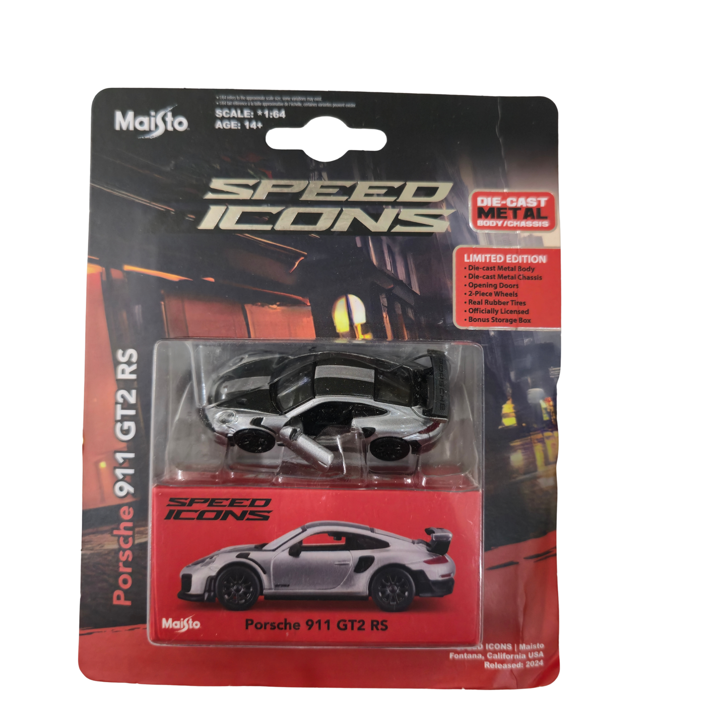 Porsche 911 GT2 RS(Silver) – Speed Icons (Limited Edition) – Maisto 1:64 Scale Die-Cast Model Car (Copy)