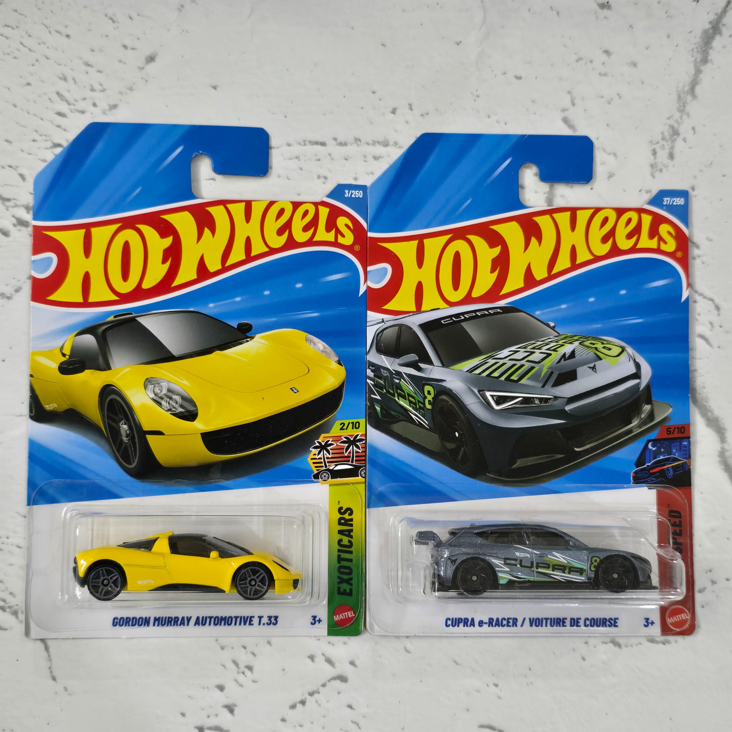 Combo Pack – Gordon Murray T.33 & Cupra e-Racer (Set of 2) - Hot Wheels Imported