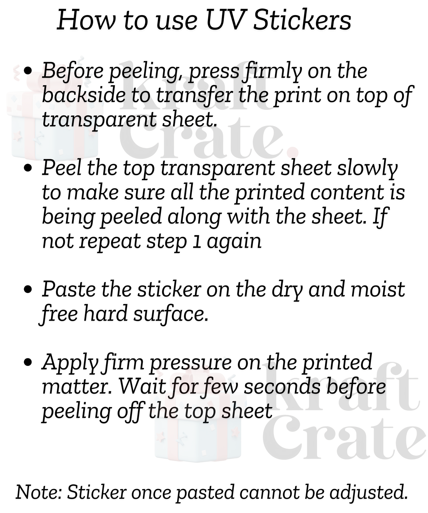 3D-Kitchen Identifiers (UV Ink Transfer)