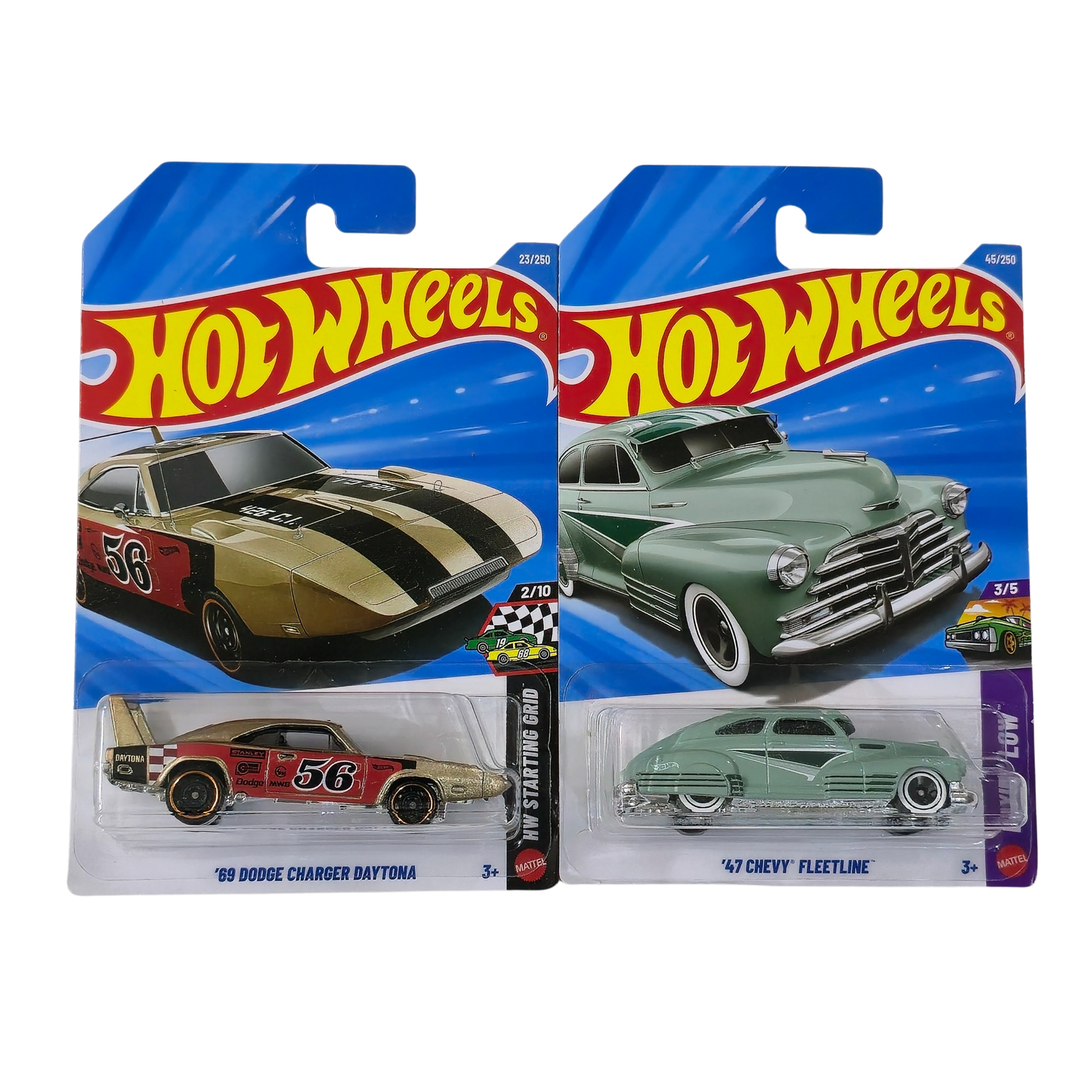 Combo Pack – ’69 Dodge Charger Daytona & ’47 Chevy Fleetline (Set of 2) - Hot Wheels Imported (Copy)