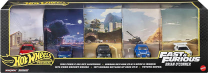 Fast & Furious Brian O'Conner Diaorama Collectors Set – 5 Metal Cars | Toyota, Toyota, Ford, - Hot Wheels