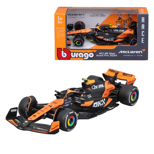 McLaren MCL38 Grand Prix 2024 F1 Car – Bburago 1:43 Scale Die-Cast Cars