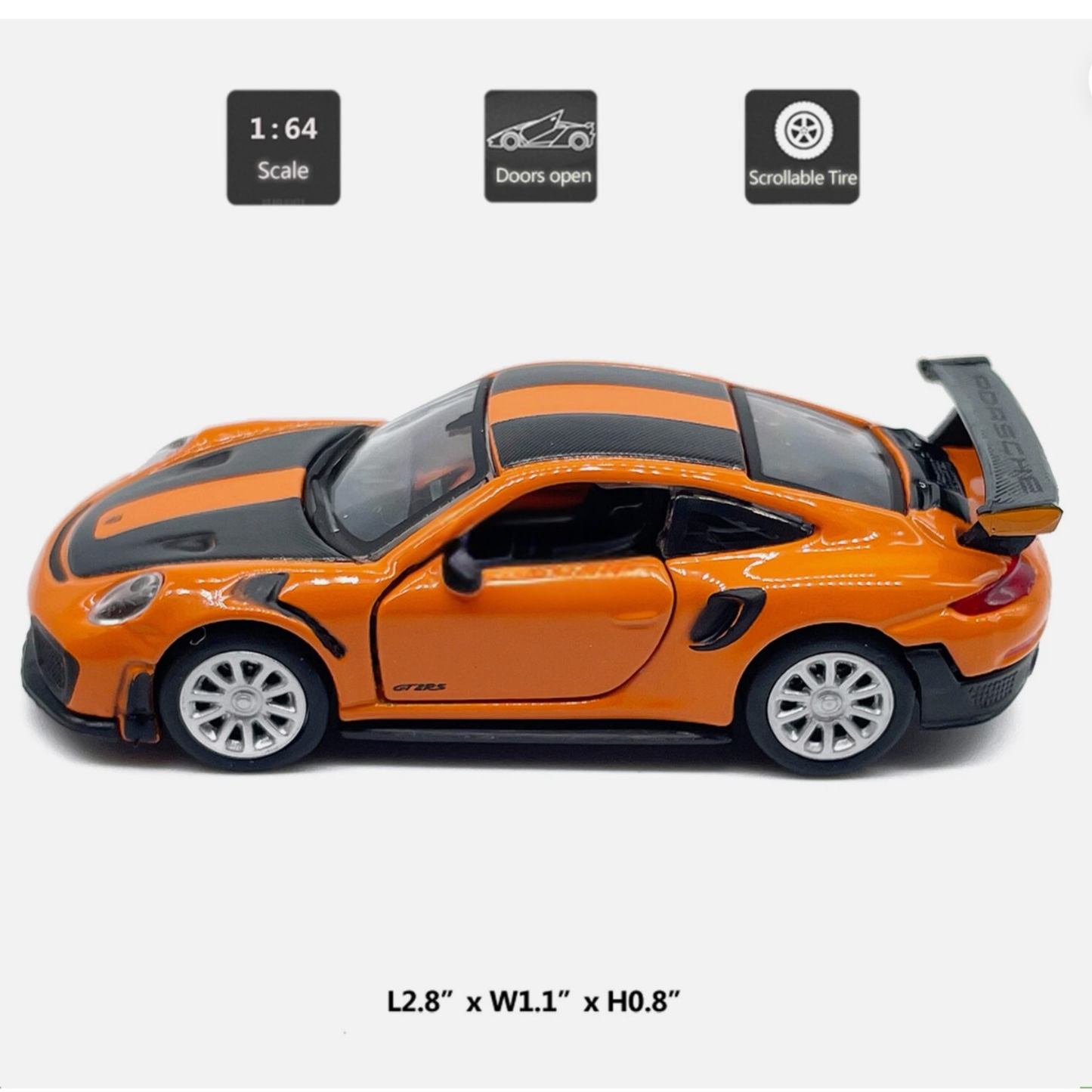 Porsche 911 GT2 RS – Bburago 1:64 Scale Die-Cast Model Car (Orange)