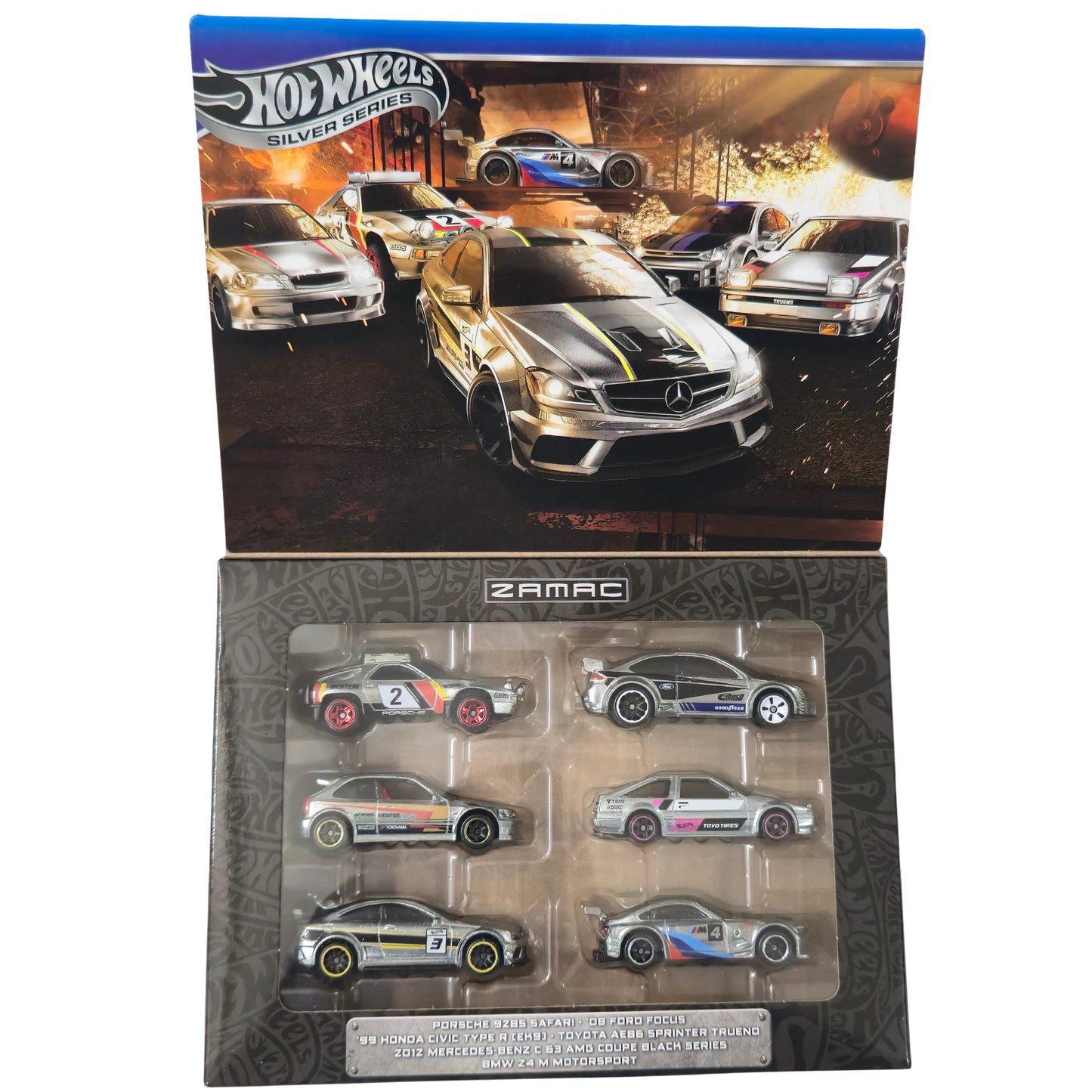 ZAMAC Collector Set – 6 Metal Cars | Ford, Honda, Merc, Porsche, BMW & Toyota - Hot Wheels Imported