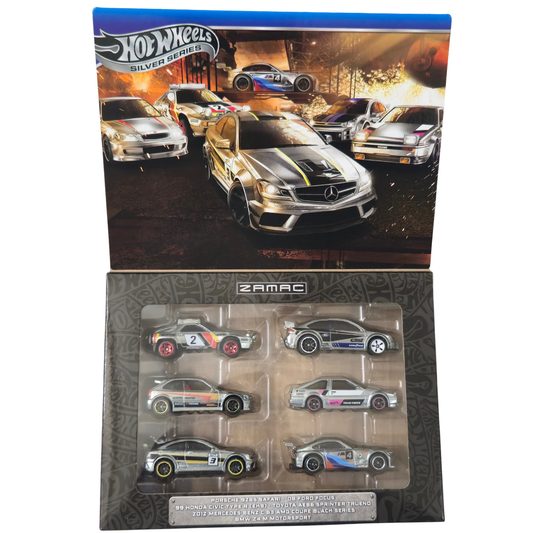 ZAMAC Collector Set – 6 Metal Cars | Ford, Honda, Merc, Porsche, BMW & Toyota - Hot Wheels Imported
