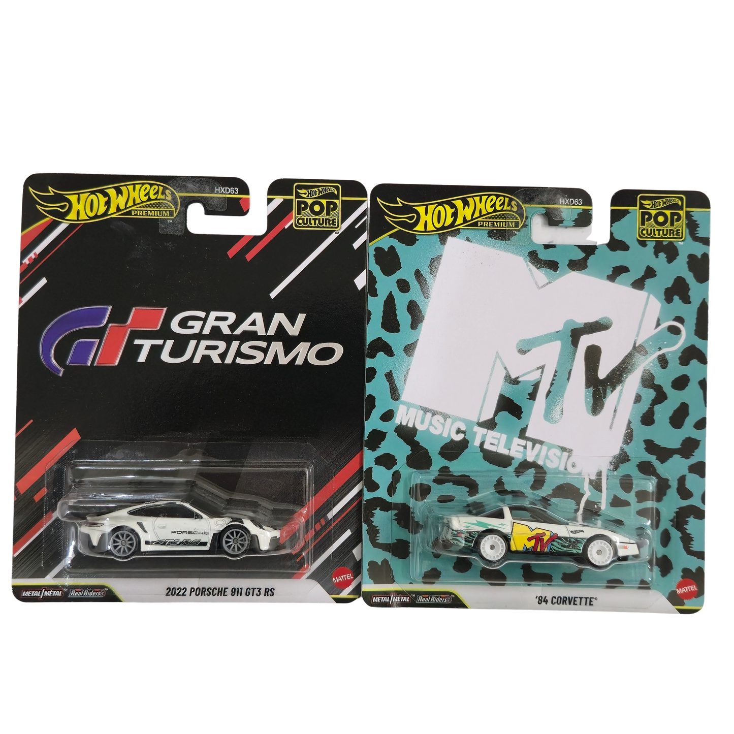 2022 Porsche 911 GT3 RS (Gran Turismo) + '84 Corvette (MTV) Set of 2  – Hotwheels Imported (Copy)