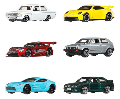 European Performance Collection set – 6 Metal Cars | Porsche, BMW, AMG,Volkswagen, Volvo - Hot Wheels