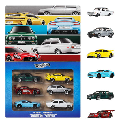 European Performance Collection set – 6 Metal Cars | Porsche, BMW, AMG,Volkswagen, Volvo - Hot Wheels