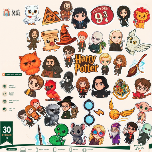Harry Potter-Chibi Style 30-Die-Cut Sticker Pack