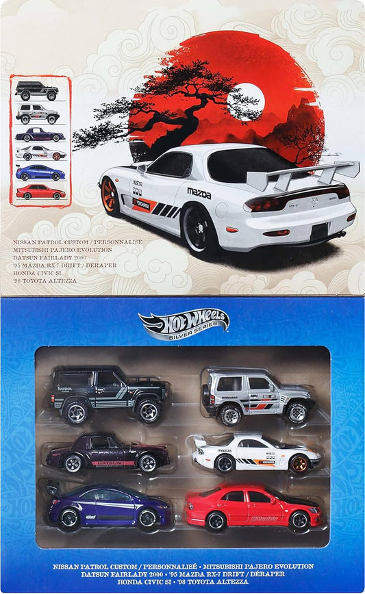 Japanese Legends Collection set – 6 Metal Cars | Nissan, Mitsubishi, Datsun,Mazda, Honda,Toyota - Hot Wheels