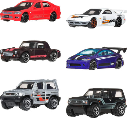 Japanese Legends Collection set – 6 Metal Cars | Nissan, Mitsubishi, Datsun,Mazda, Honda,Toyota - Hot Wheels