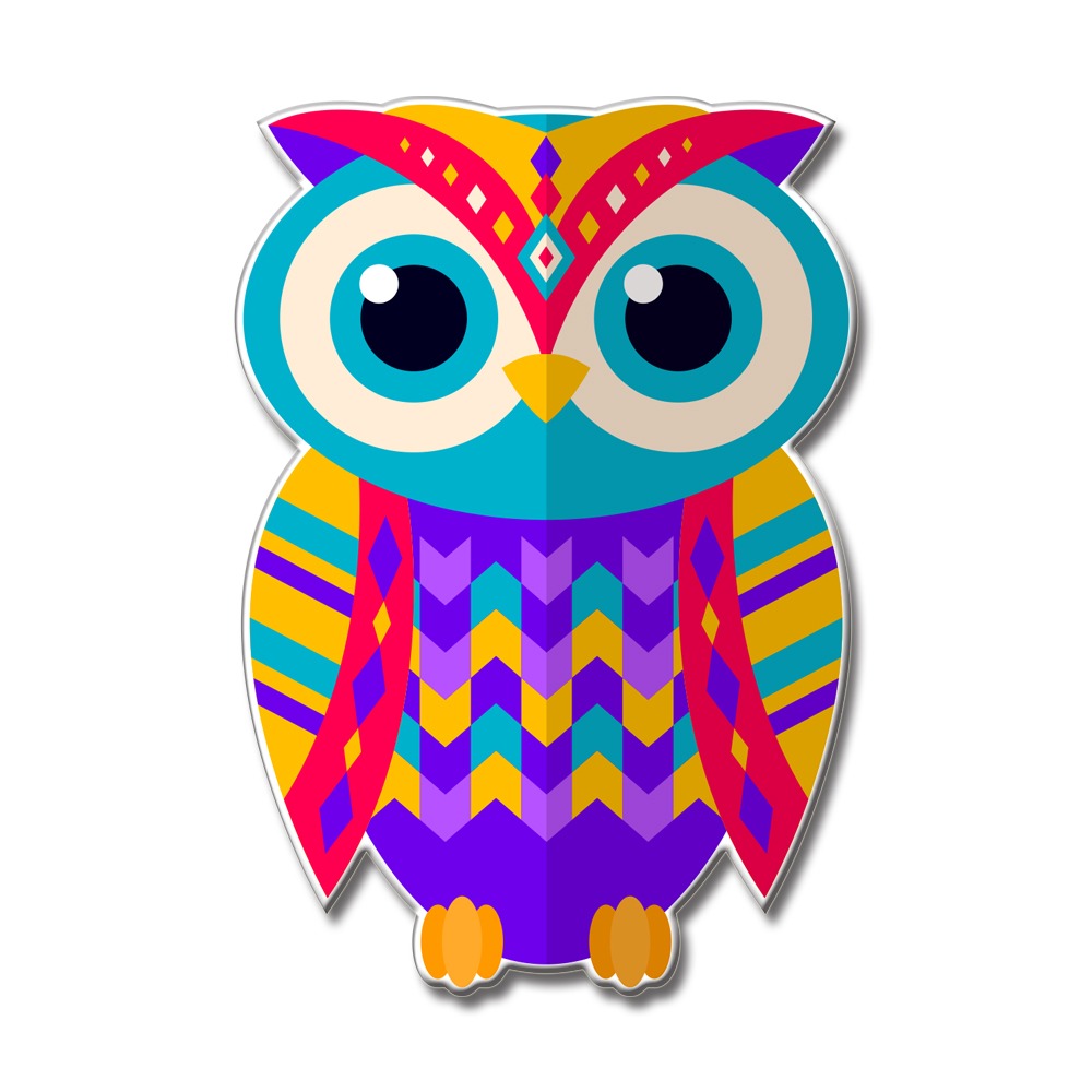 Vibrant Owl MDF Fridge Magnet – Birds