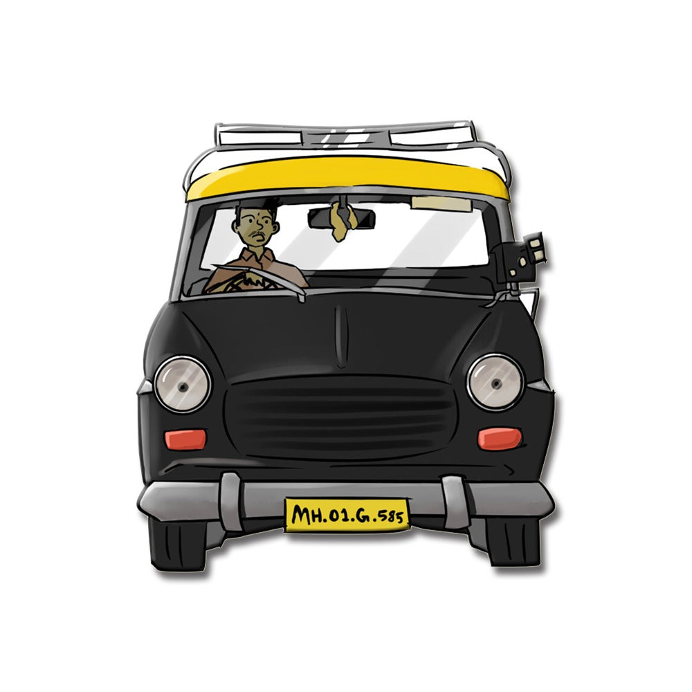 Mumbai Kaali Peeli Taxi MDF Fridge Magnet – Desi Stuff