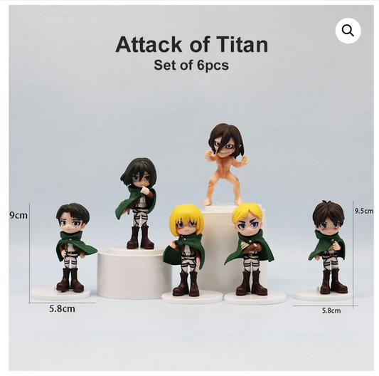 Attack on Titan chibi Miniatures Set of 6  - Attack on Titan Merch