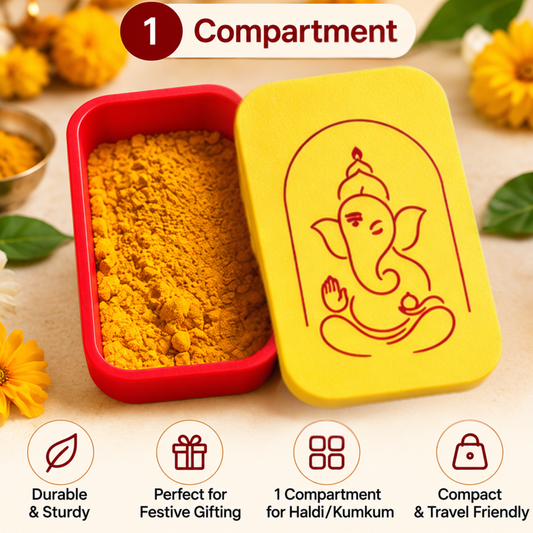 Ganesha - Multi Color Haldi Kumkum Storage box