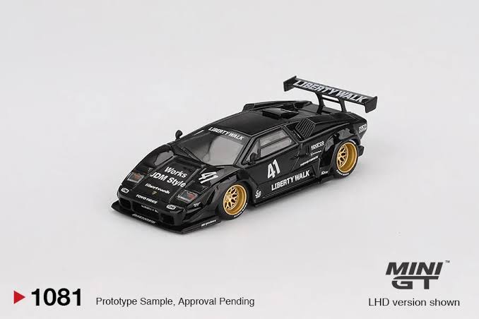 Lamborghini Countach Liberty Walk LBWK | Black & Gold  - Mini GT