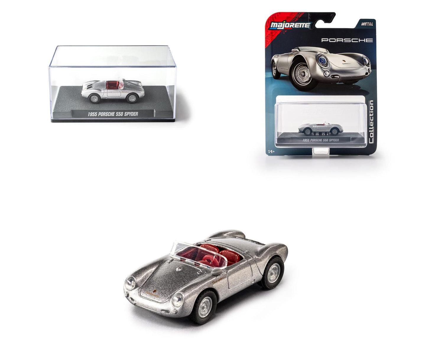 Porsche 550 Spyder (1955) – Classic Icons Collection (Silver) - Majorette Premium