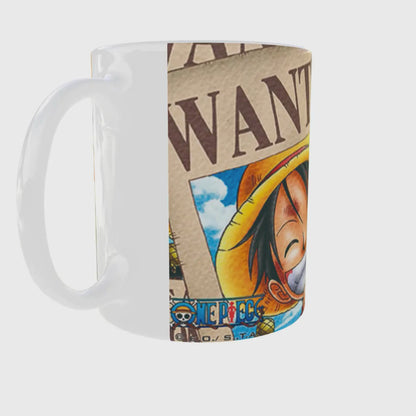 Monkey D. Luffy Wanted Poster printed Coffee Mug - One Piece Merch